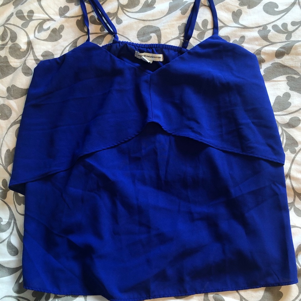Royal Blue Ruffle Top